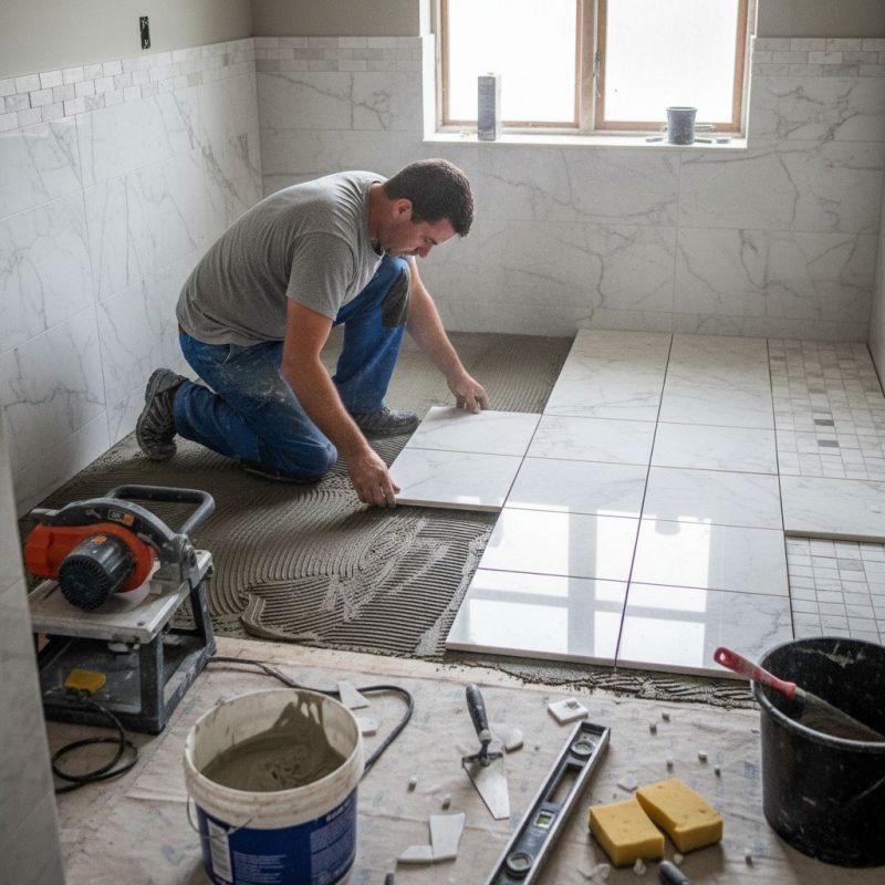 Marble Tile Floor Installation in Overland Park, KS