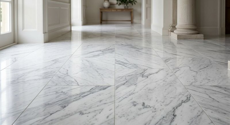 White Marble Tile Installation in Alpharetta, GA