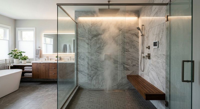 Granite Shower Installation in Portland, ME