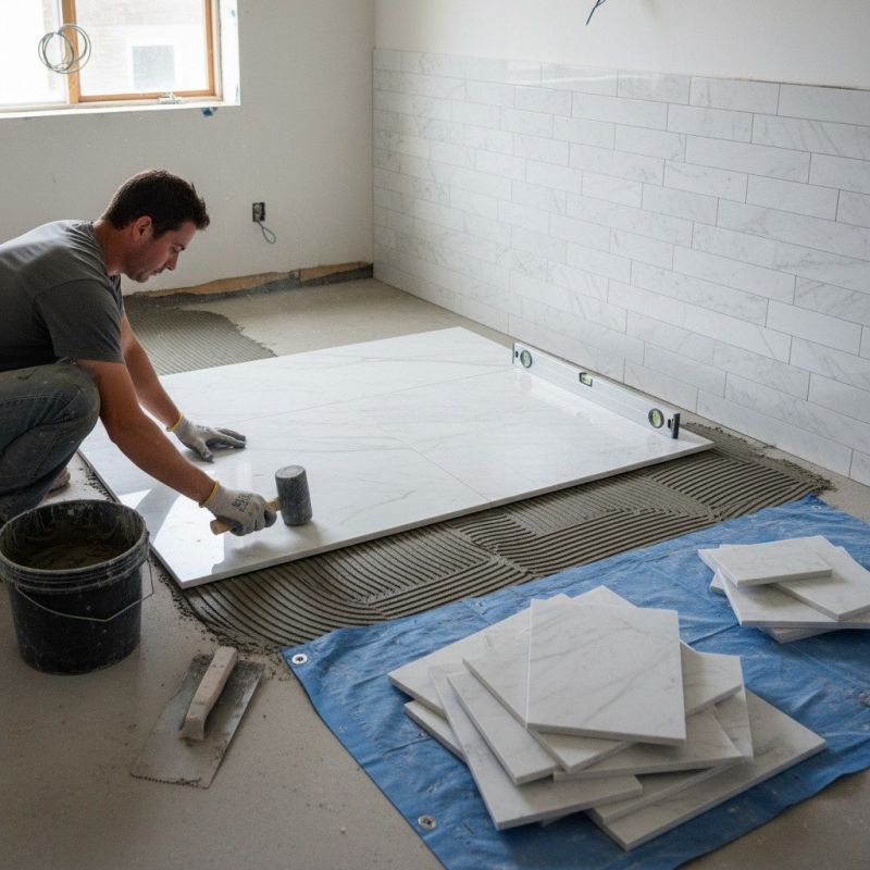 Marble Tile Floor Installation in Olathe, KS