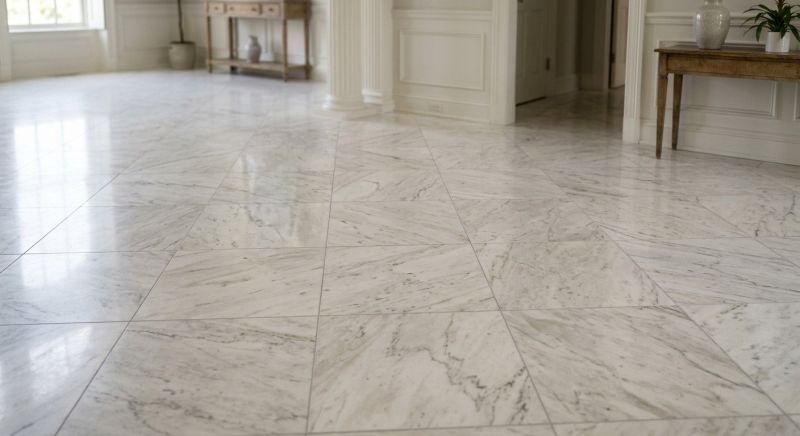 White Marble Tile Installation in Alpharetta, GA